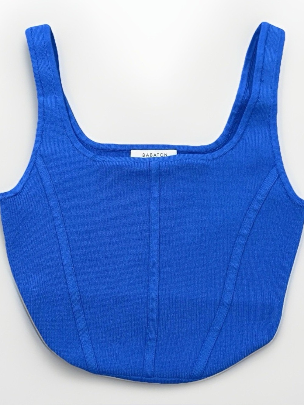 Aritzia Babaton Sculpt Knit Cropped Tank Blue